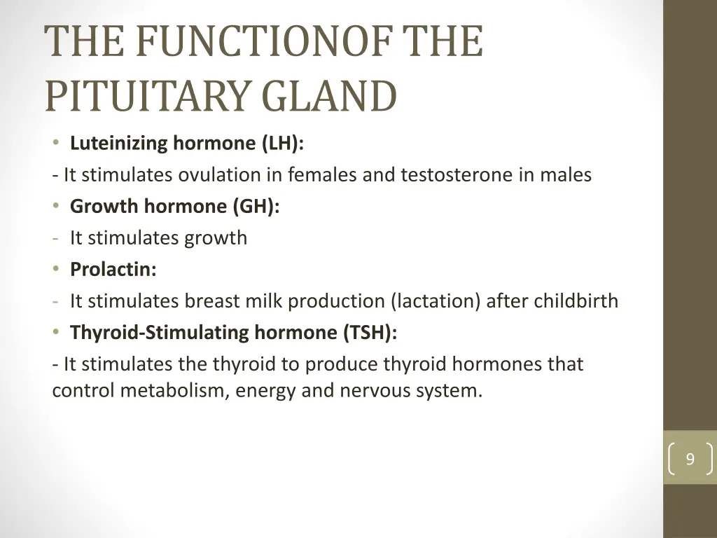 the functionof the pituitary gland luteinizing