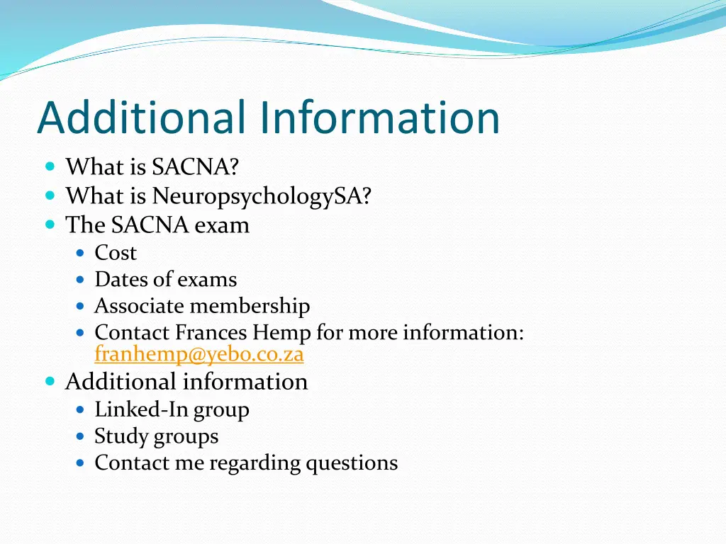 additional information what is sacna what