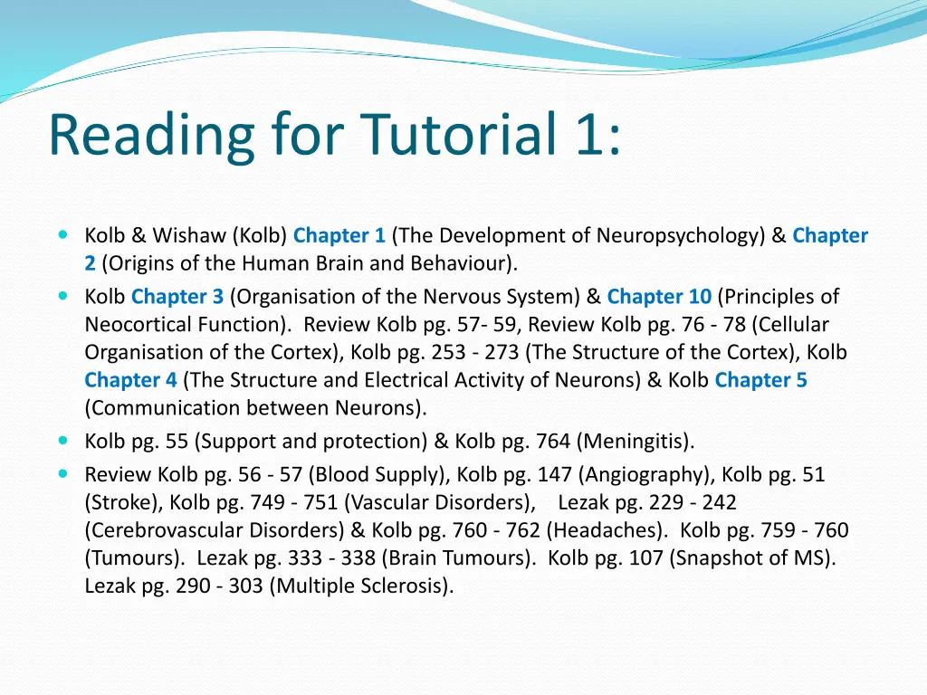 reading for tutorial 1