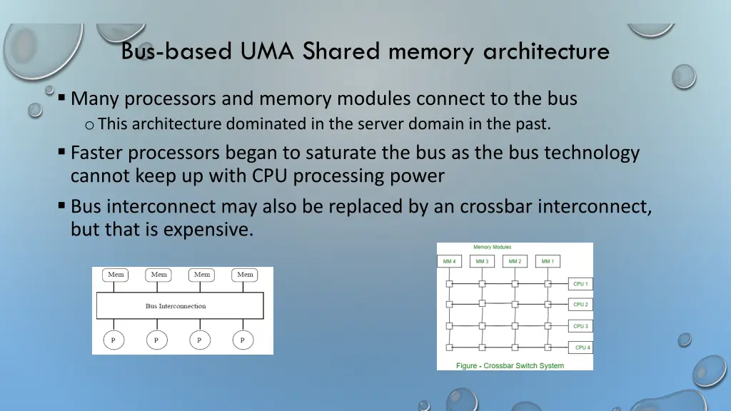 bus based uma shared memory architecture