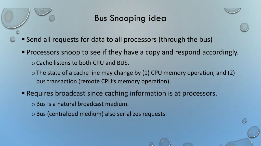 bus snooping idea