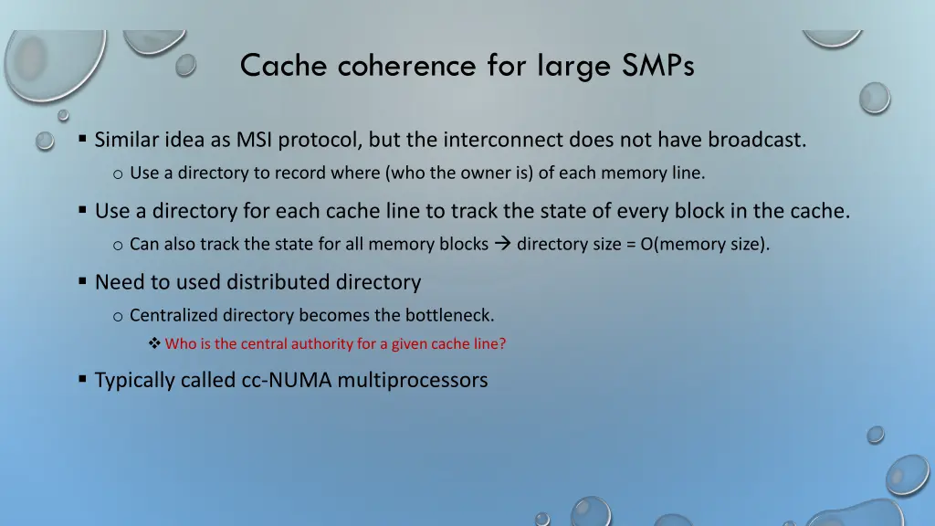 cache coherence for large smps