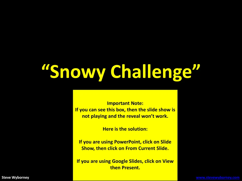 snowy challenge 1