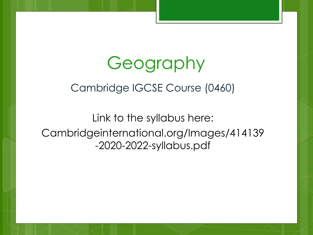 geography