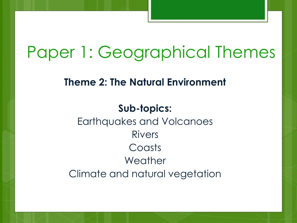 paper 1 geographical themes 1