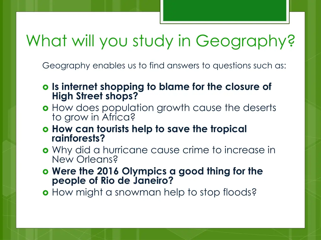 what will you study in geography