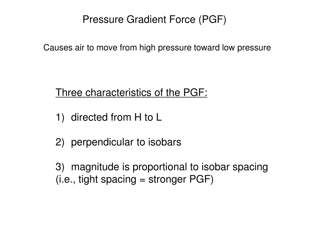 pressure gradient force pgf