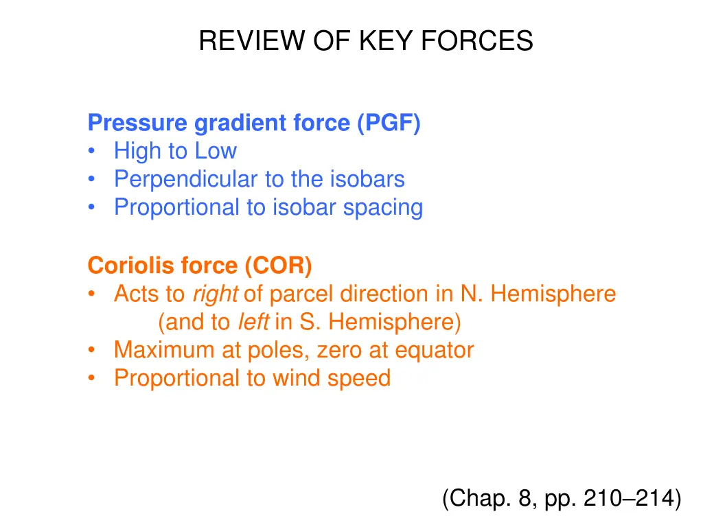 review of key forces