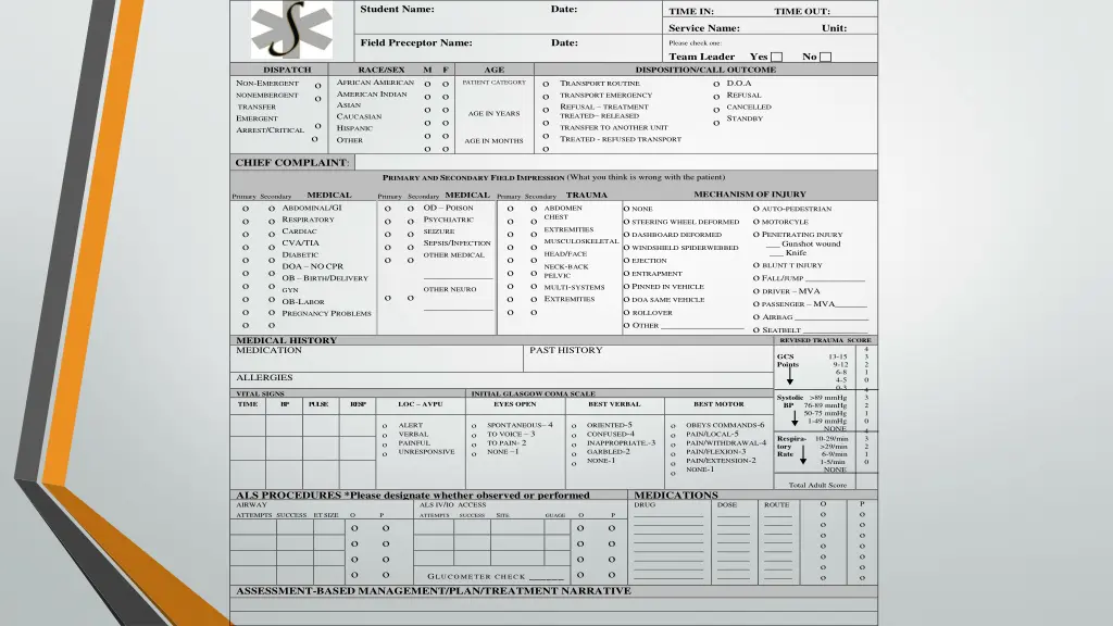 student name date