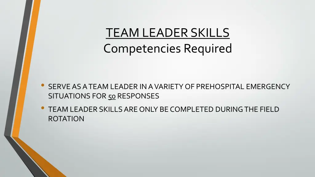 team leader skills competencies required