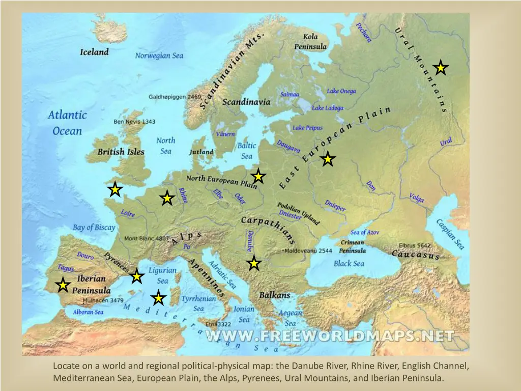 locate on a world and regional political physical 1