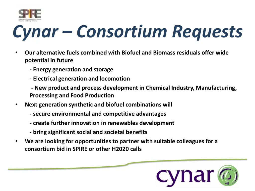 cynar consortium requests