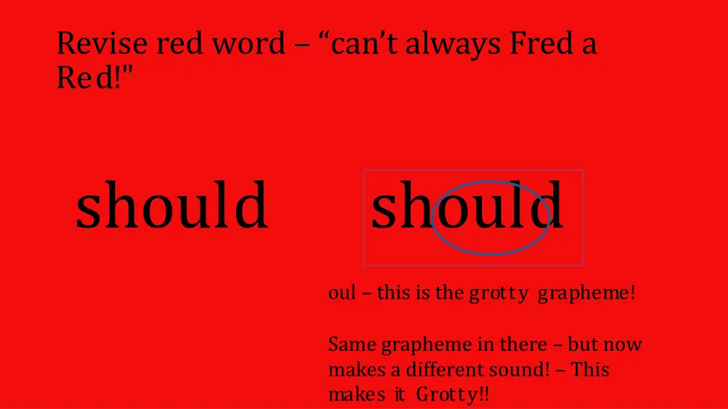 revise red word can t always fred a red