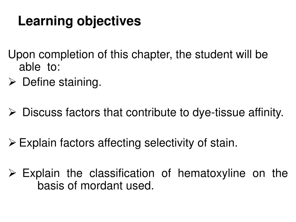 learning objectives