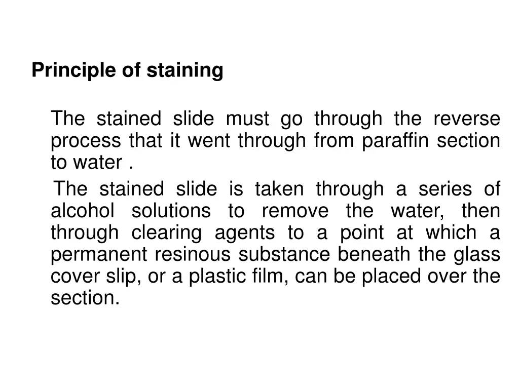 principle of staining