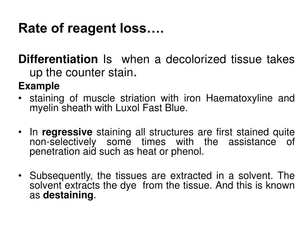 rate of reagent loss