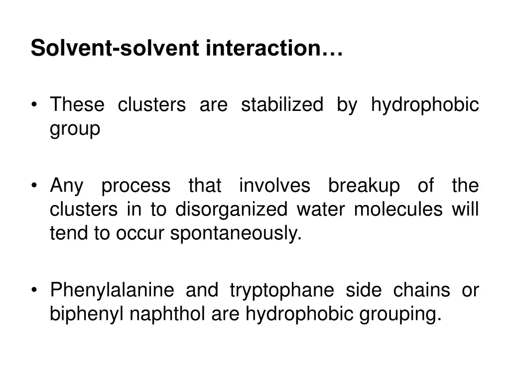 solvent solvent interaction