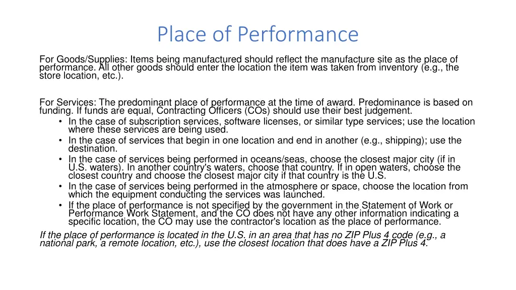 place of performance 1