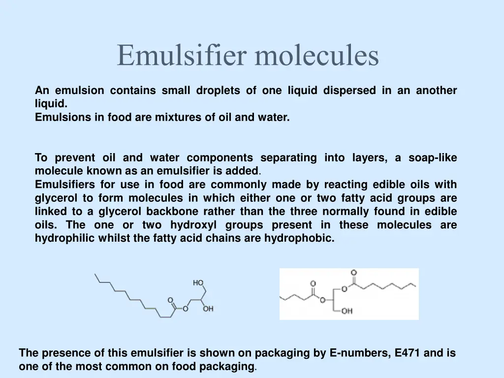 emulsifier molecules