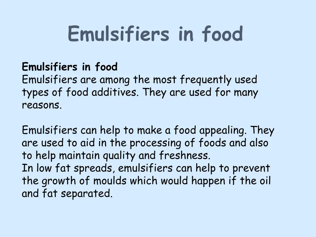 emulsifiers in food