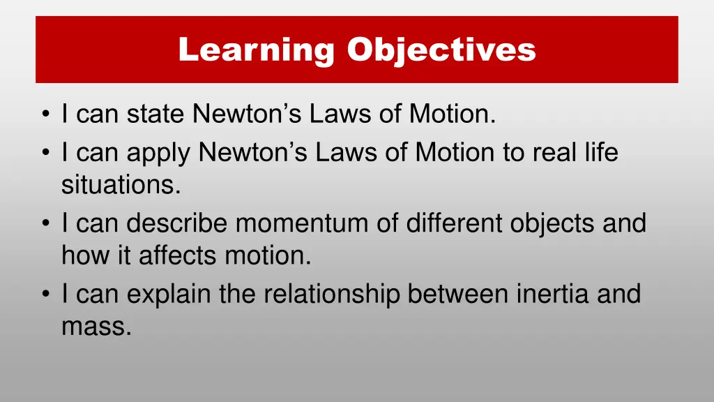 learning objectives