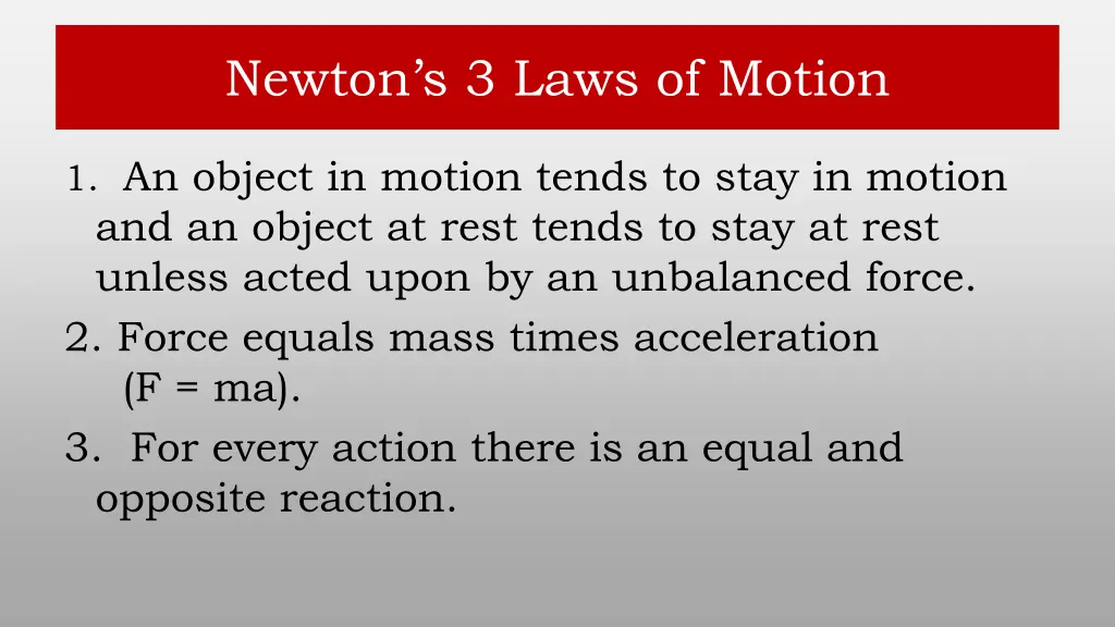 newton s 3 laws of motion