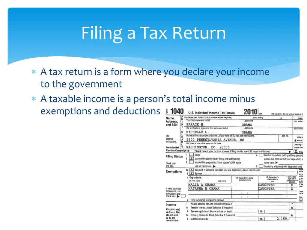 filing a tax return