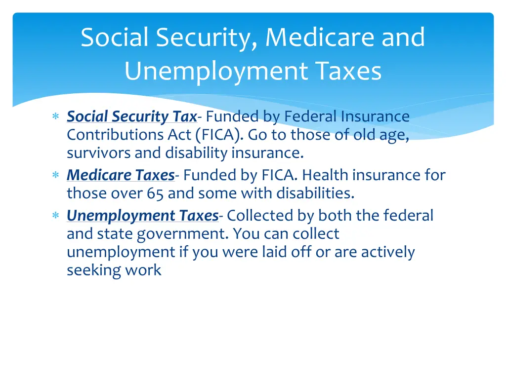 social security medicare and unemployment taxes