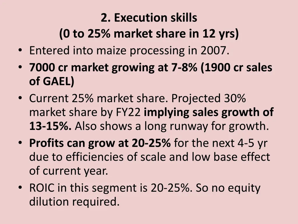 2 execution skills 0 to 25 market share