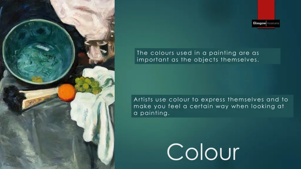 the colours used in a painting are as important