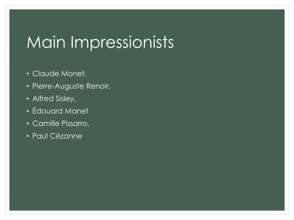 main impressionists