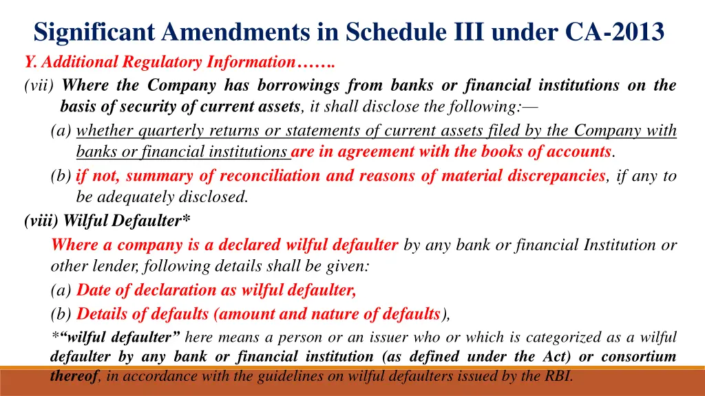 significant amendments in schedule iii under 15