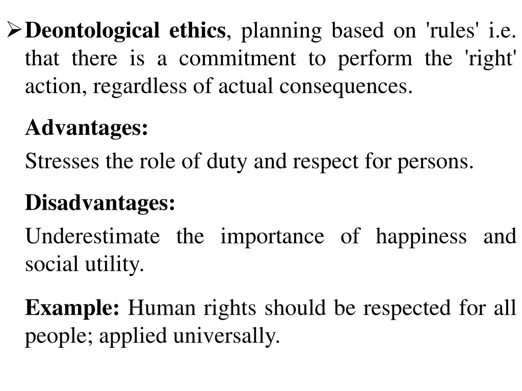 deontological ethics planning based on rules