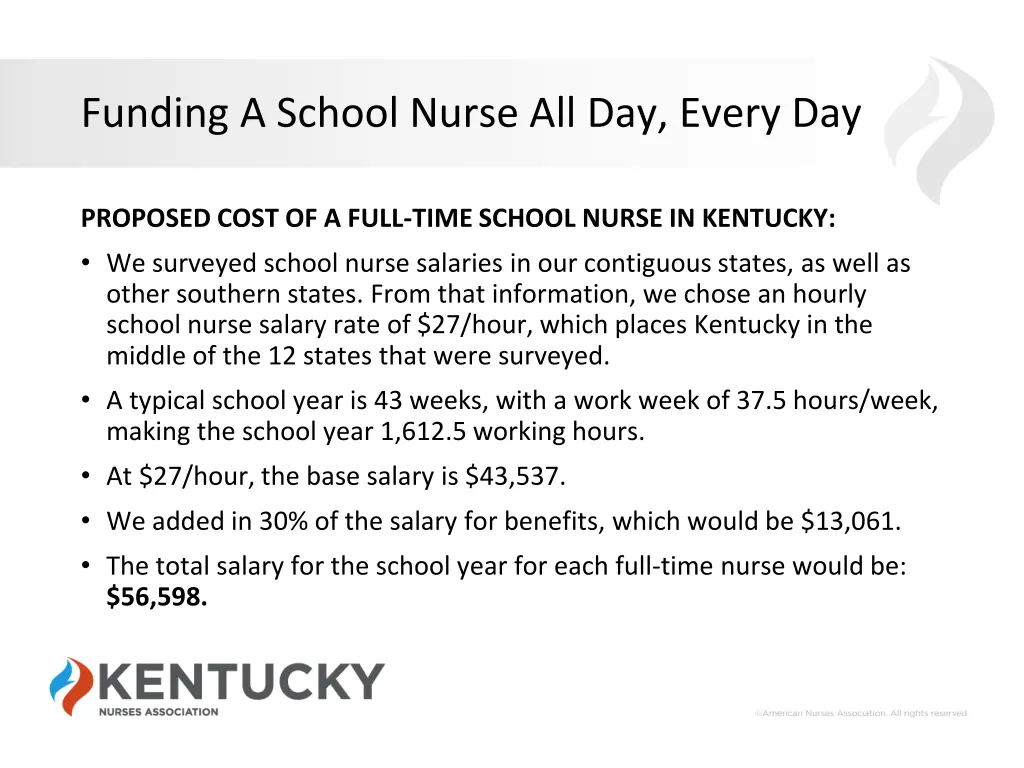 funding a school nurse all day every day 1