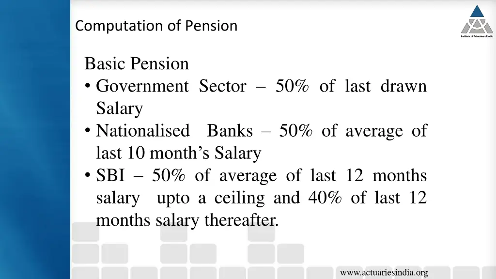 computation of pension