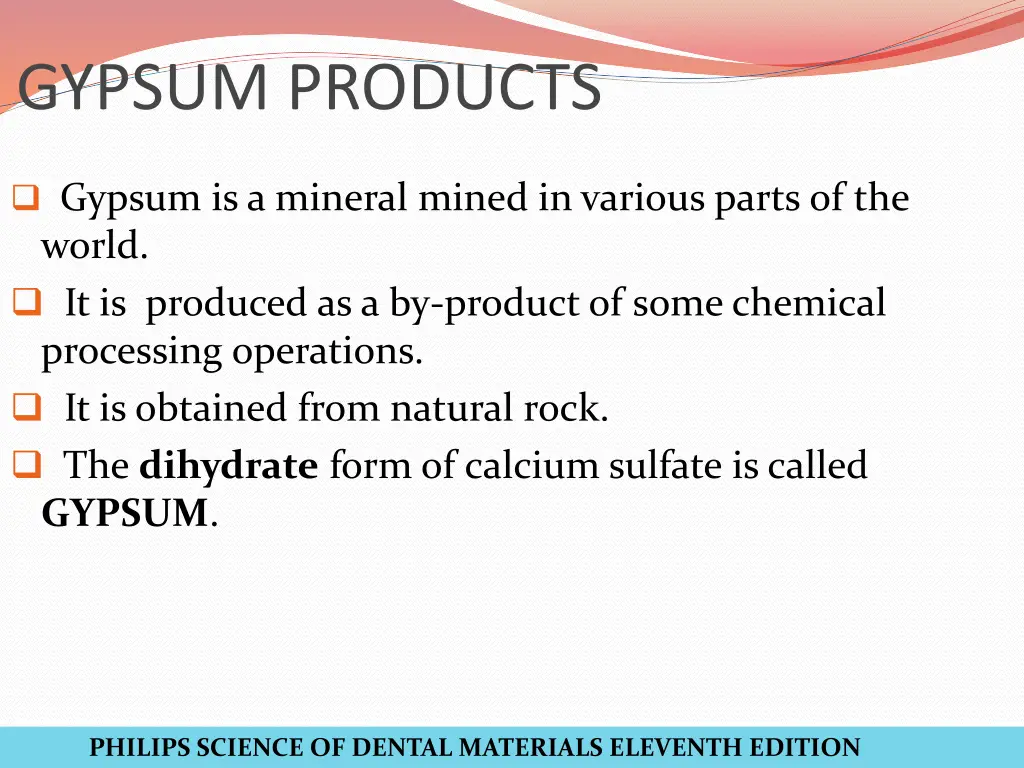 gypsum products