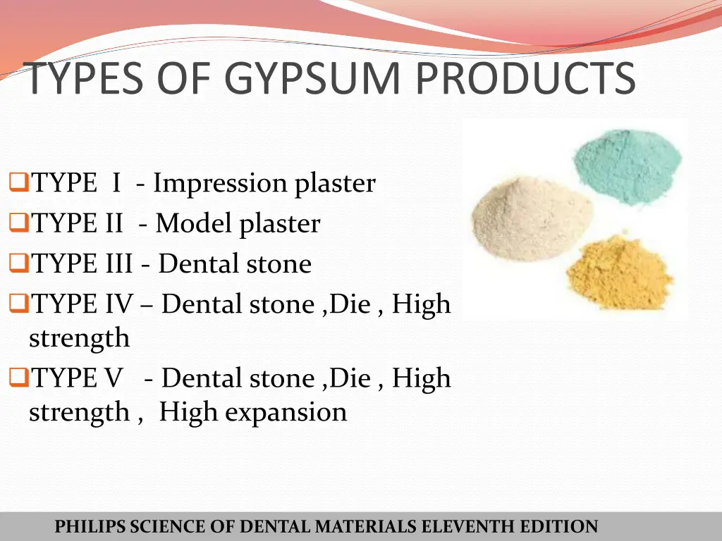 types of gypsum products