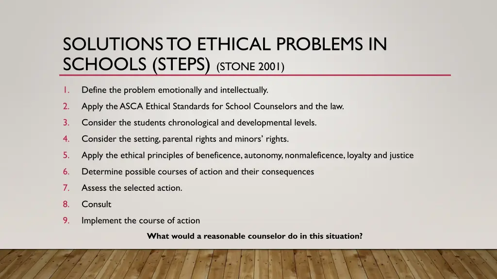 solutions to ethical problems in schools steps