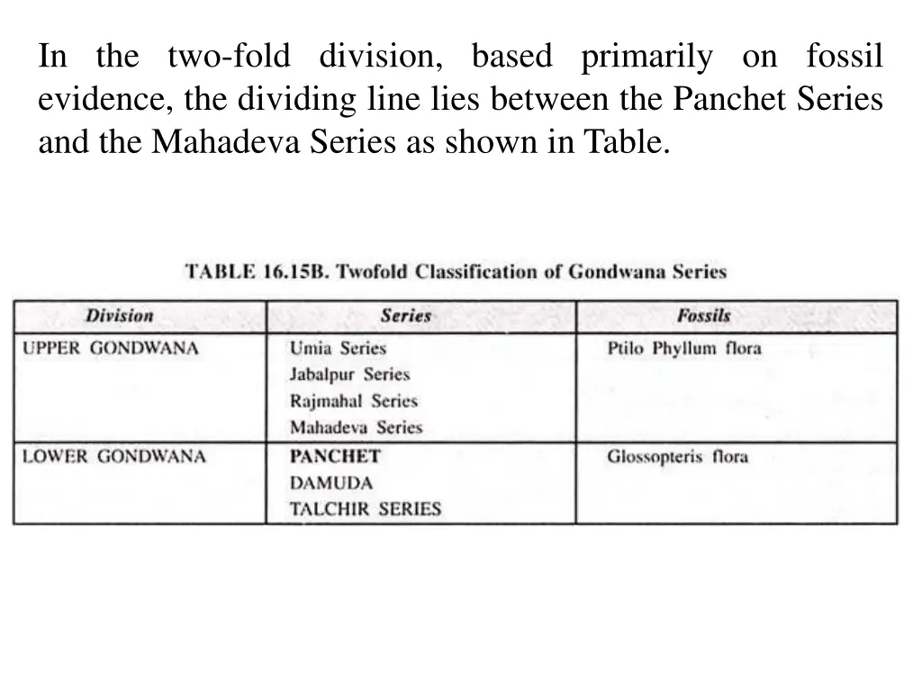 in the two fold division based primarily