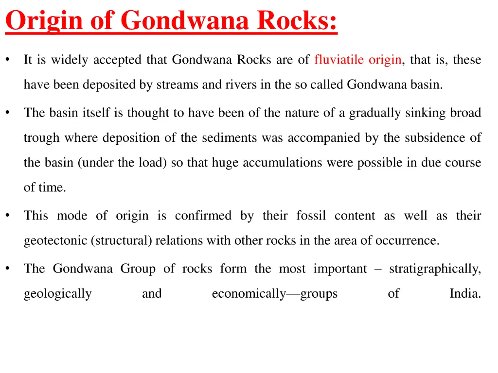 origin of gondwana rocks