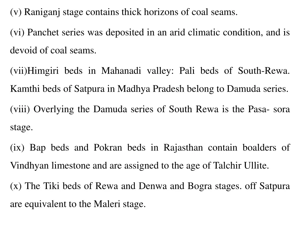 v raniganj stage contains thick horizons of coal