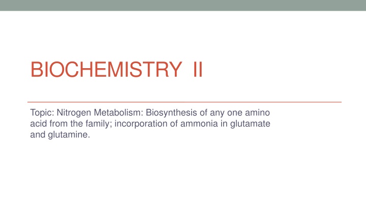 biochemistry ii