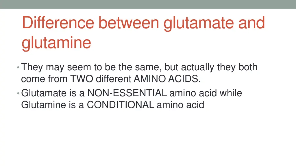 difference between glutamate and glutamine