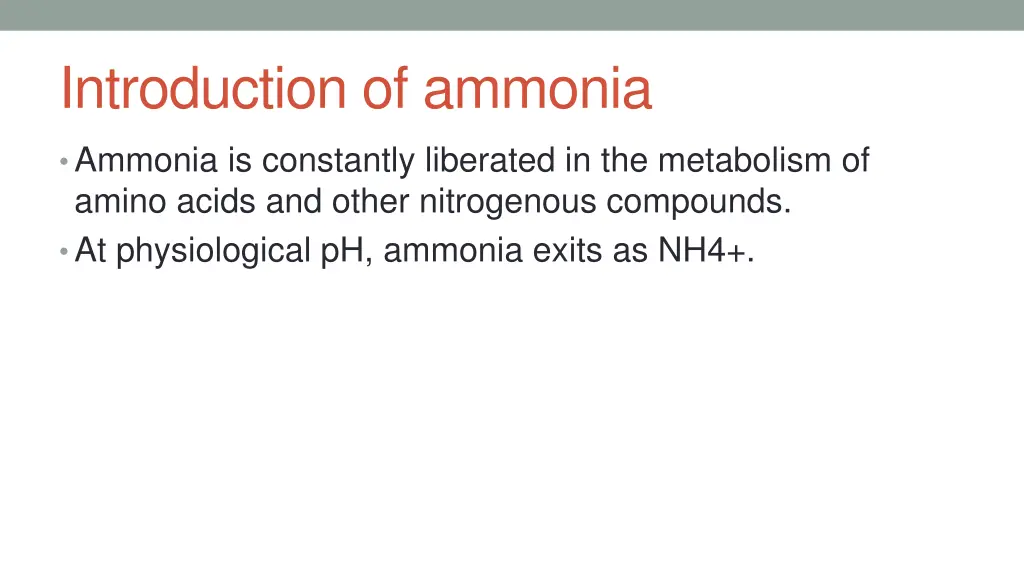 introduction of ammonia