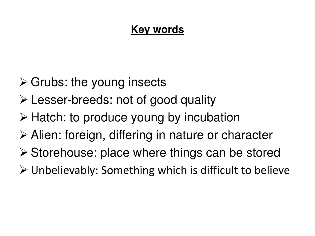 key words