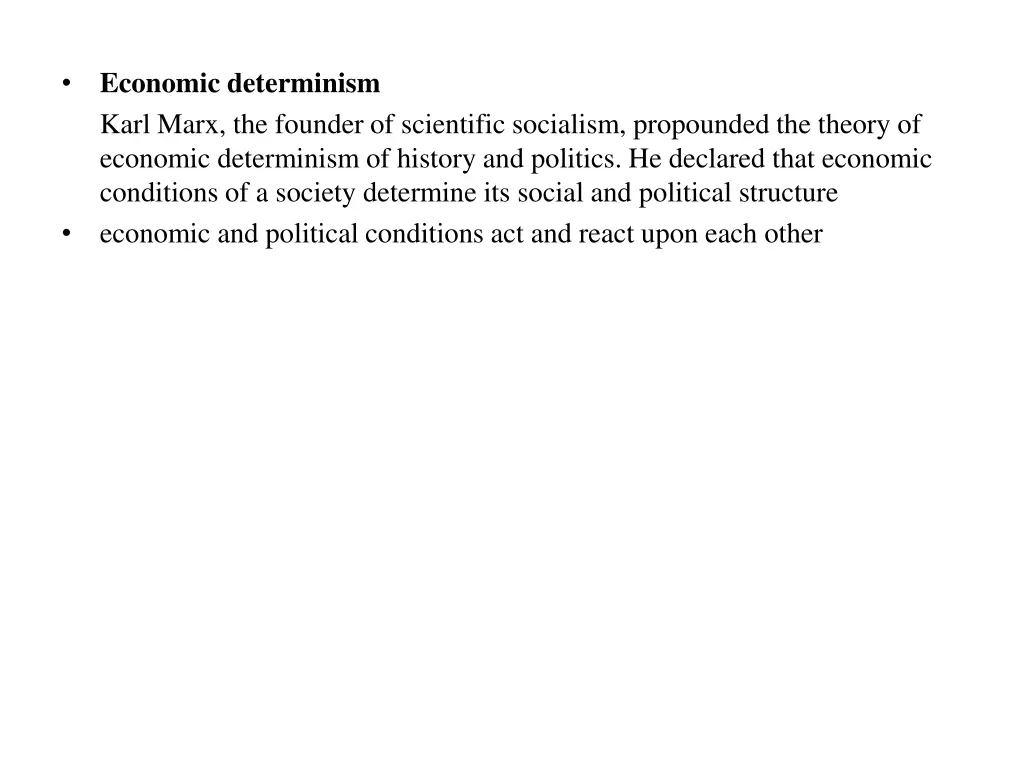 economic determinism karl marx the founder