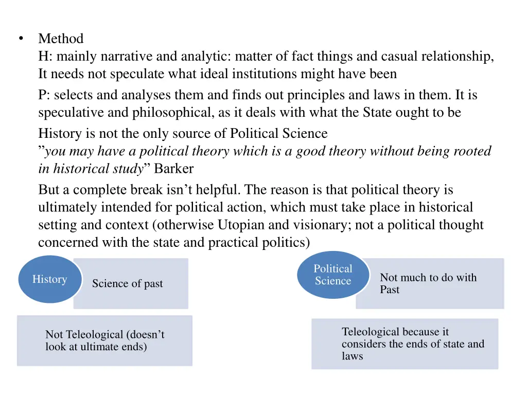 method h mainly narrative and analytic matter