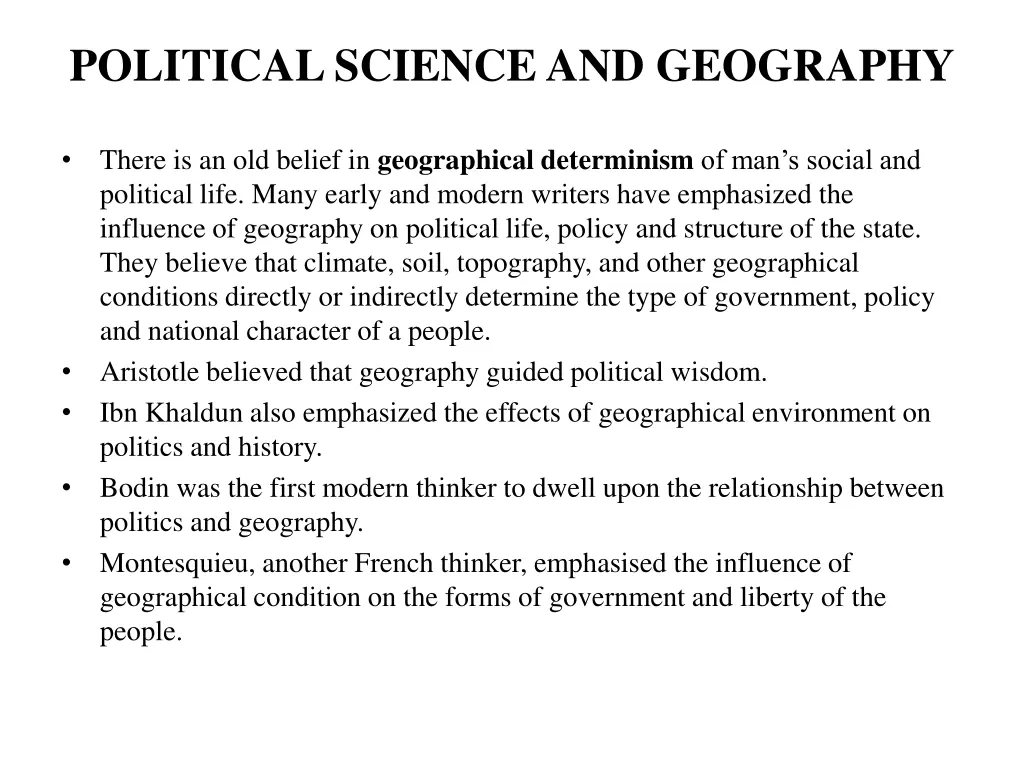 political science and geography