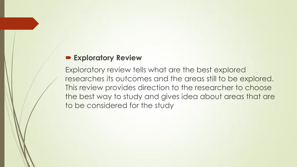 exploratory review exploratory review tells what