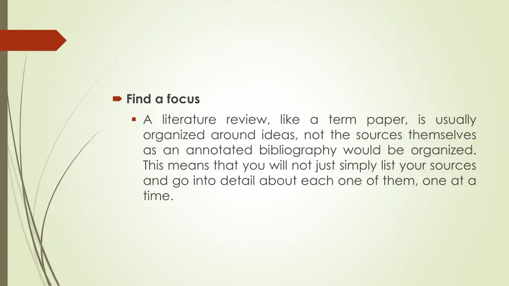 find a focus a literature review like a term